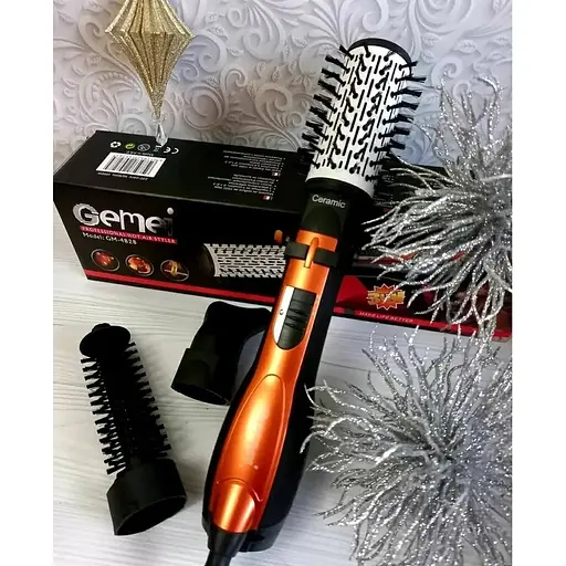 Фен гребінець Gemei GM-4828 повітряний стайлер для укладання волосся з насадками - фото 4