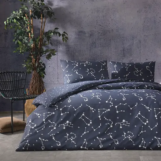 Постільна білизна Lonny Blue Ранфорс / простирадло на резинці Tac pbe0051622 - фото 1