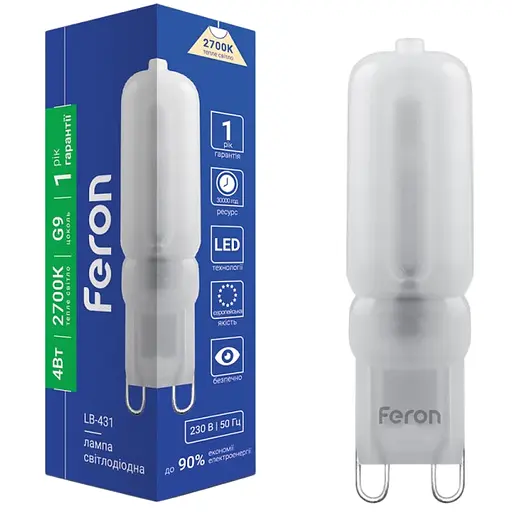 Светодиодная капсульная лампа Feron LB-431 4W 230V 24leds G9 2700K (25755)