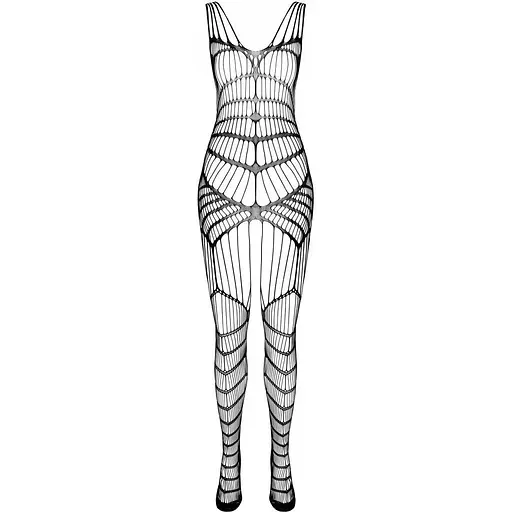 Чорний ажурний бодістокінг Casmir CA004 зі складним вертикальним плетінням - фото 5