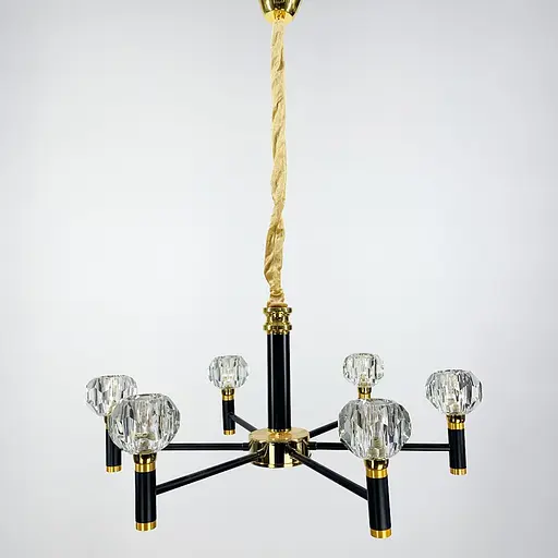 Элегантная люстра на 6 ламп со стеклянными плафонами Ст. H 9860/6 | Line F - фото 1