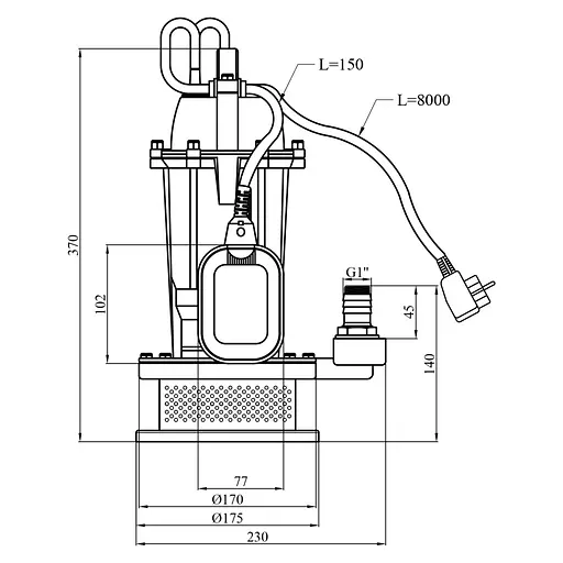 Дренажный насос Agua QDX 7-32-0.75 (CV035077) - фото 4