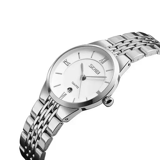 Мужские кварцевые часы Skmei 9139 (Серебристые с белым циферблатом) - фото 2