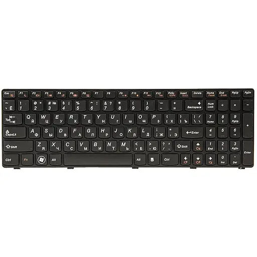 Клавиатура для ноутбука IBM/LENOVO G580, N580 черный, черный фрейм