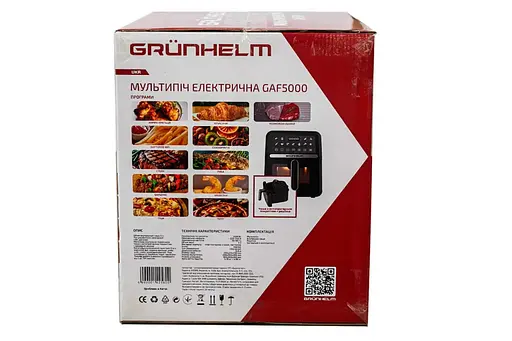 Мультипіч Grunhelm GAF5000 приготування без олії  5 л 1500 Вт Чорний - фото 6