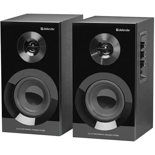 Колонки 2.0 Defender Aurora S40 Black 40 Вт 3.5 мм регулятор громкости деревянный корпус (65240)
