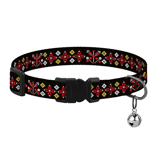 Нашийник для котів Барксі Urban патріотичний Вишиванка чорна - фото 2