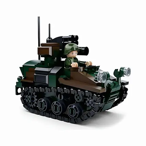 Конструктор Sluban M38-B0750 Военный танк с фигуркой, 245 деталей — набор для сборки и творческих игр