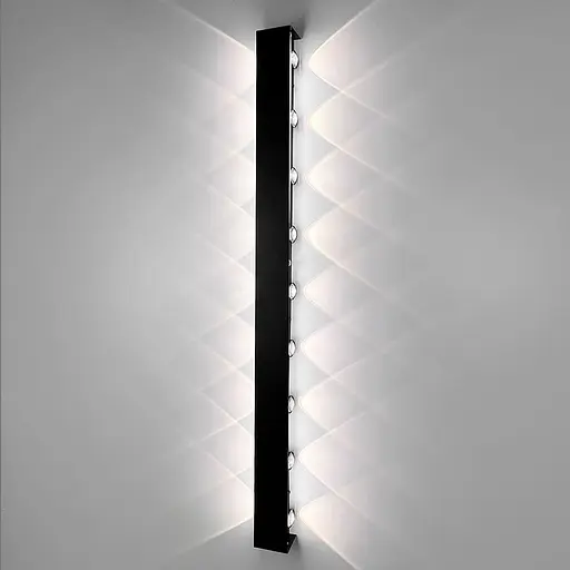 Бра Line F із ефектним світлом у чорному корпусі 80х6 см Арт. WB51/800 BK  - фото 2