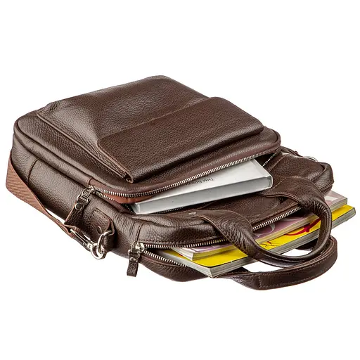 Чоловіча шкіряна сумка SHVIGEL 25х33х7 см sum0012853 - фото 3