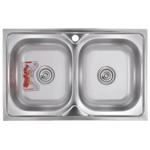 Кухонна мийка Zerix Z8050D-08-180MD Double micro decor ZM0613, Decor - фото 1