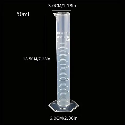 Мірний циліндр пластиковий колба градуйований стакан для спиртометра та виноміра 50 мл Прозорий 87376 - фото 3
