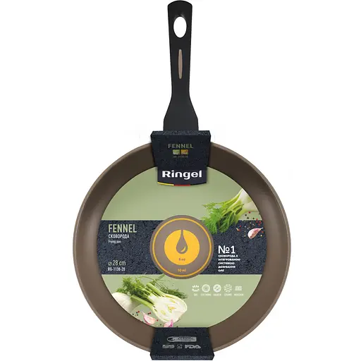 Сковорода Ringel Fennel глибока без кришки 28 см (RG-1138-28) - фото 4