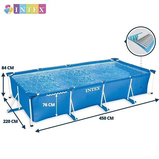 Басейн каркасний Intex 28274 NP 450x220x84 см об'єм 7127 л прямокутний фільтр-насос від 6 років - фото 3
