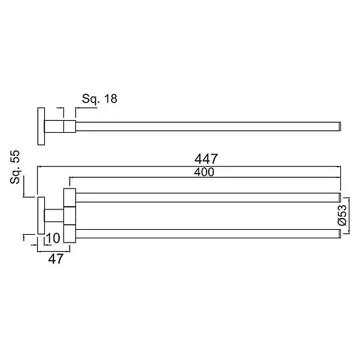Тримач для рушника Jaquar Kubix Prime AKP-CHR-35715PS Хром - фото 2