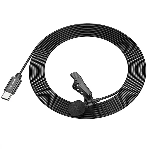 Микрофон петличный Borofone BFK11 Elegant lavalier Type-C 2m Black - фото 4
