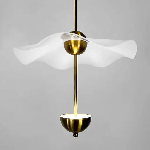 Латунный светильник с белым волнистым плафоном Ø 40 см Ст. SGA3-400-1 AB | Line F - фото 1