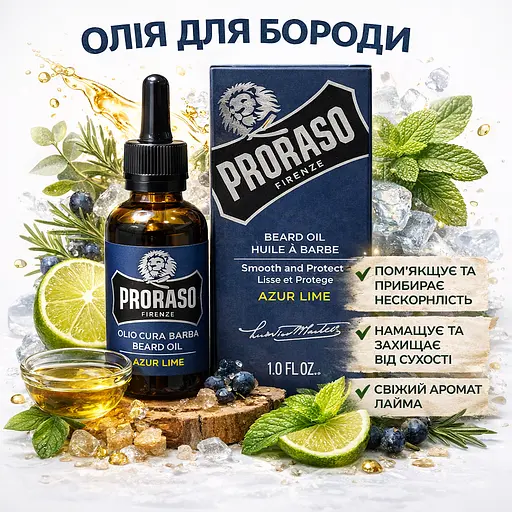 Олія для бороди Proraso Azur Lime 30 мл (400741) - фото 2