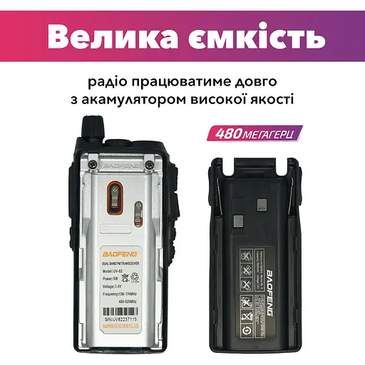 Комплект рацій Baofeng UV-82 MK5 2 шт. (8152) - фото 7