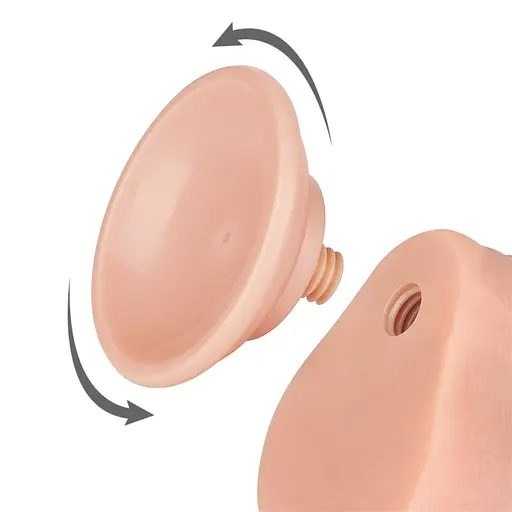 Фалоімітатор LoveToy Sliding-Skin Dual Layer Dong 7" 18.3 см тілесний - фото 6