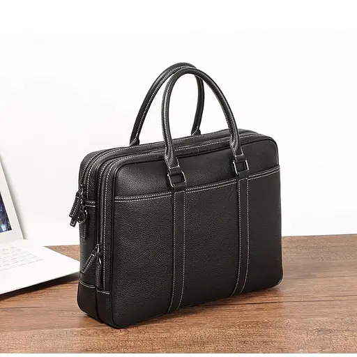 Шкіряна сумка для ноутбука John McDee 40.5х10х29 см sum0025424 - фото 3