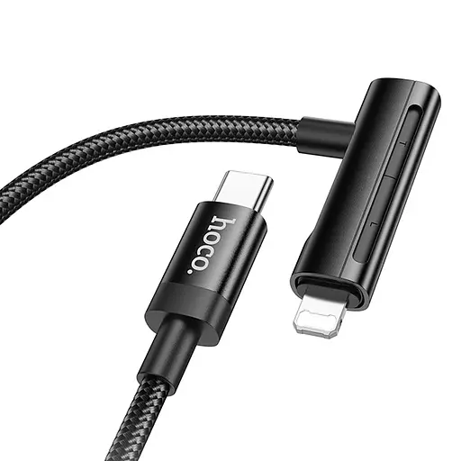 Дата кабель Hoco U135 Incredible 2in1 Type-C to Lightning/Type-C (1m) Black - фото 3