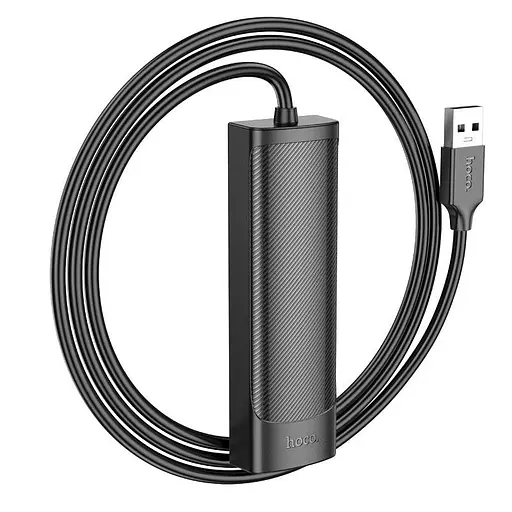 Адаптер конвертер - перехідник Hoco Ethernet (LAN 100 mbit) HB42 Usb на 4 порти (3 Usb 2.0 + RJ45) - фото 3