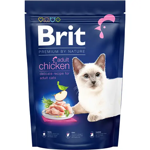 Сухой корм для кошек Brit Premium by Nature Cat Adult Chicken 1,5 кг (8595602553129)