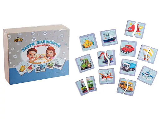 Пазл "Половинки. Виды транспорта" 26*11*4 см (ПСФ073)