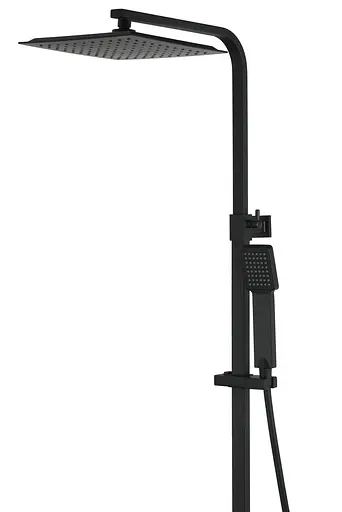 Душова система Corsan Ango Black Matt з термостатом та виливом CMN02TBLW, Чорний матовий - фото 3