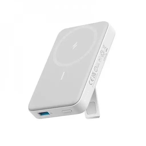 Магнітний павербанк Anker MagGo 10 000 mAh 20 W з бездротовою зарядкою та підставкою білий