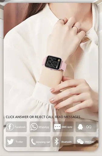 Розумні смарт-годинник Colmi P28 Plus фітнес браслет Pink (17833) - фото 4