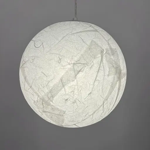 Дизайнерський світильник-куля із імітацією техніки пап'є-маше Ø30 см Line F AK06-300 Білий - фото 3