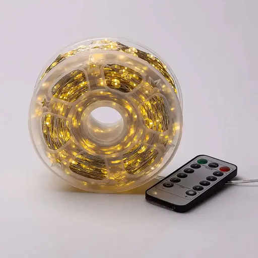 Гірлянда Роса Garlando Pro нитка Garlando Pro 2000 LED довжина 200 м на батарейках, жовтий (2000L200MWY) - фото 7