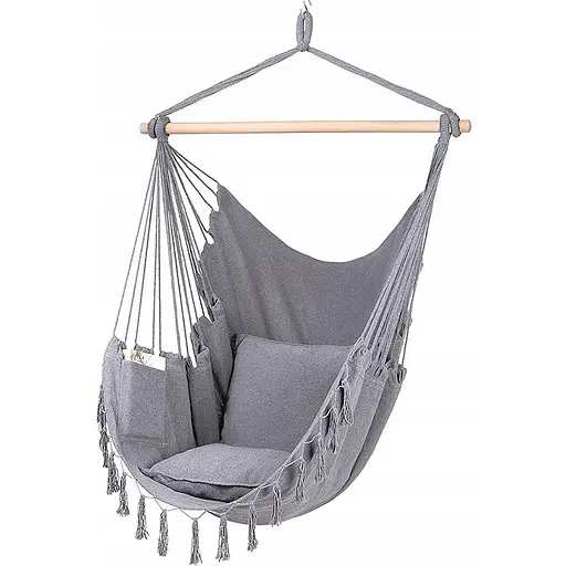 Подвесное кресло бразильский гамак Hanert BOHO Black - фото 1