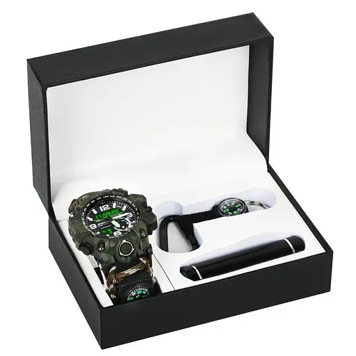 Мужские наручные часы Besta Box Military Light с компасом + подарочный набор