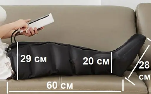 Массажер для ног Luyao LY-670 воздушно-компрессионный 6 камер (3 режима) Черный - фото 7