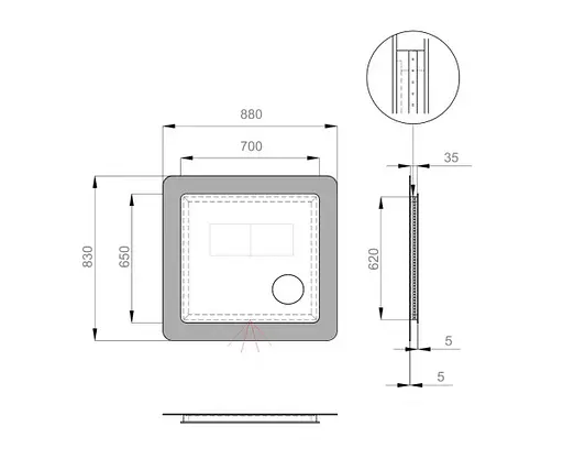 Дзеркало Sanwerk Ультра "Космо Zoom" 88x83 біле, з лінзою (ZU0000163) - фото 3