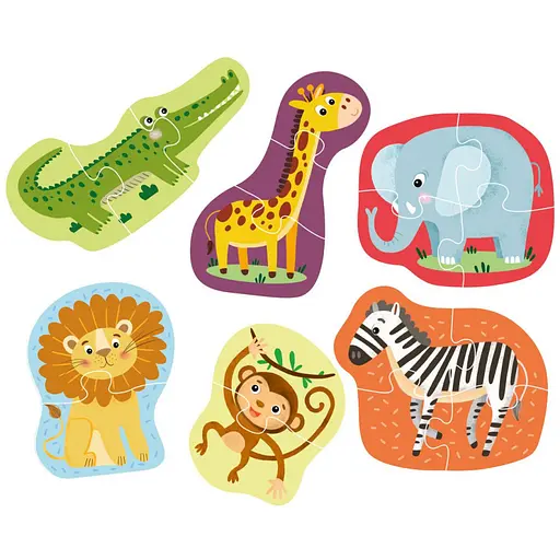 Детский пазл Дикие животные DoDo 300153, 2-3-4 элемента - фото 2