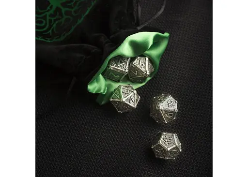 Мішечок для кубиків Q-Workshop Forest Black & green Velour Dice Bag (BFOR202) - фото 3