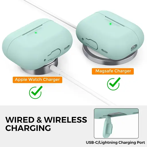 Чехол AhaStyle Colorful Silicone Case для AirPods Pro 2 Gemstone Green (CP-187-2-C-GG) [133836] - фото 5