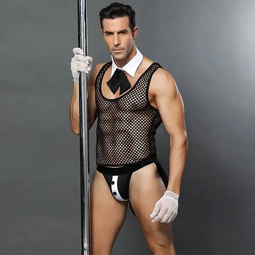 Еротичний костюм офіціанта JSY Гарячий Деніел One Size Black