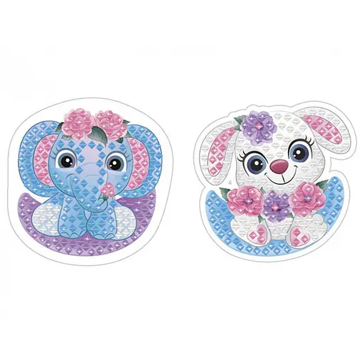 Стикерная мозаика "Слоненок и Зайчик" 10100516У с раскраской - фото 2