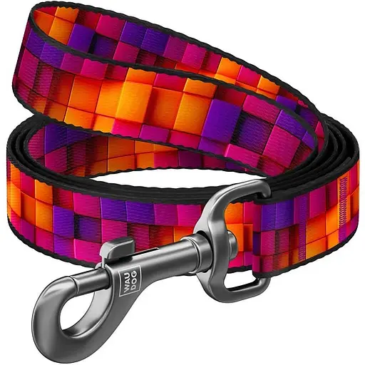 Поводок для собак Waudog Nylon нейлоновый, рисунок "Кубы 3Д", S