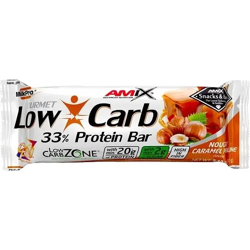 Батончик Amix Low-Carb 33% Protein Bar нуга-карамель Праліне 60 г - фото 1