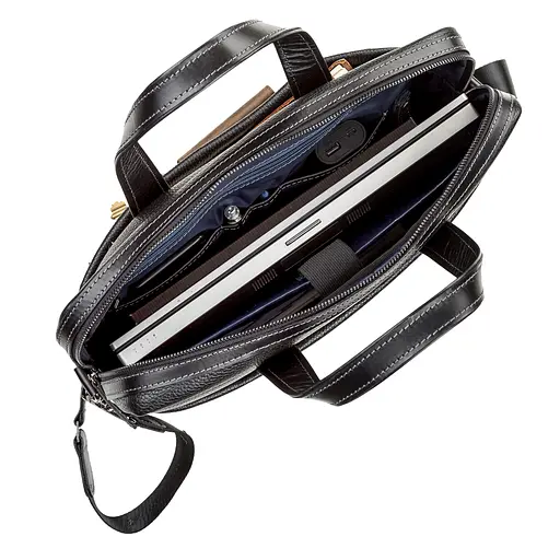 Чоловіча шкіряна сумка для ноутбука SHVIGEL 37х31х8 см sum0012569 - фото 4