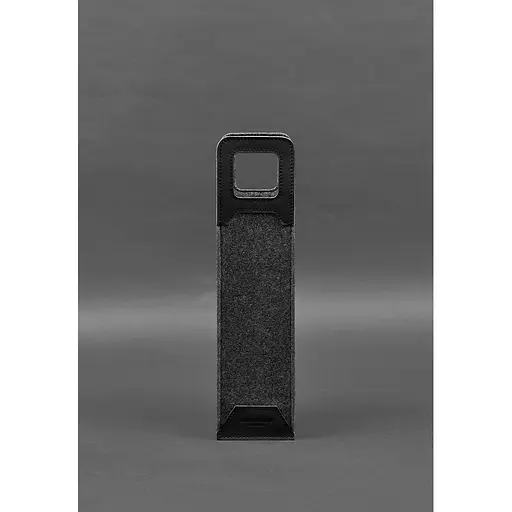 Чехол для вина BlankNote Краст 1.0 из фетра с кожаными вставками черный  - фото 5