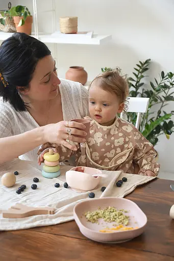 Набір Beaba 4+ тарілка миска стакан ложка рожевий/кремовий (913604) - фото 15