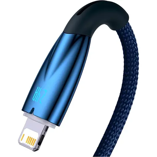 Кабель Baseus Gli ммer Series Fast Charging Data Cable USB to iP 2.4A 2 м голубой - фото 3