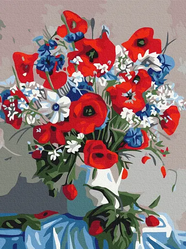 Картина по номерам на подрамнике Brushme Маки в вазе - фото 1
